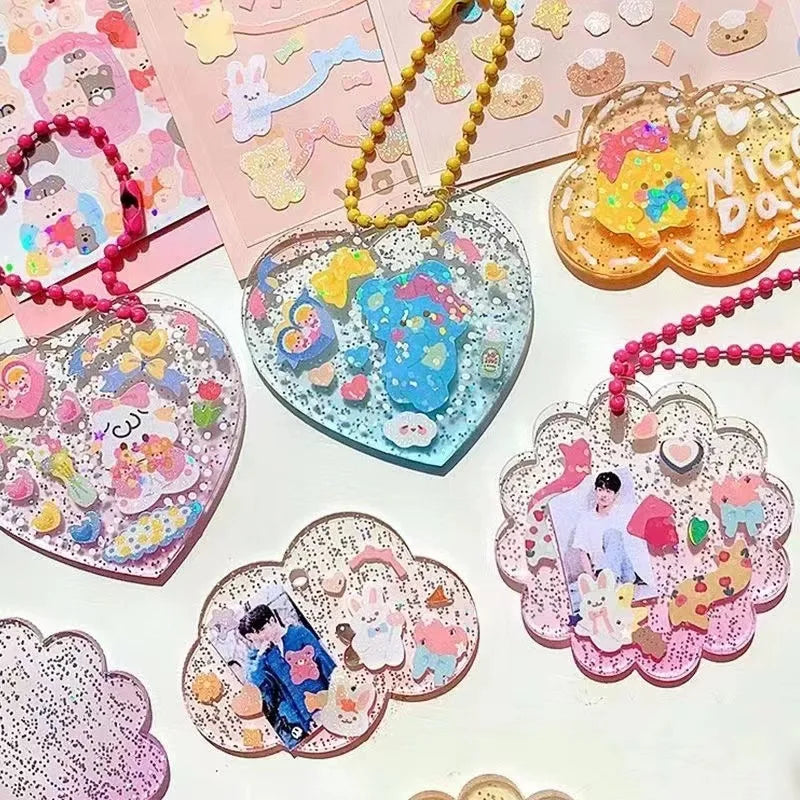 Cute Stickers Kawaii Cartoon Laser Sticker for Kid Sticker Plate DIY Decorative Material Scrapbooking Home Decorative