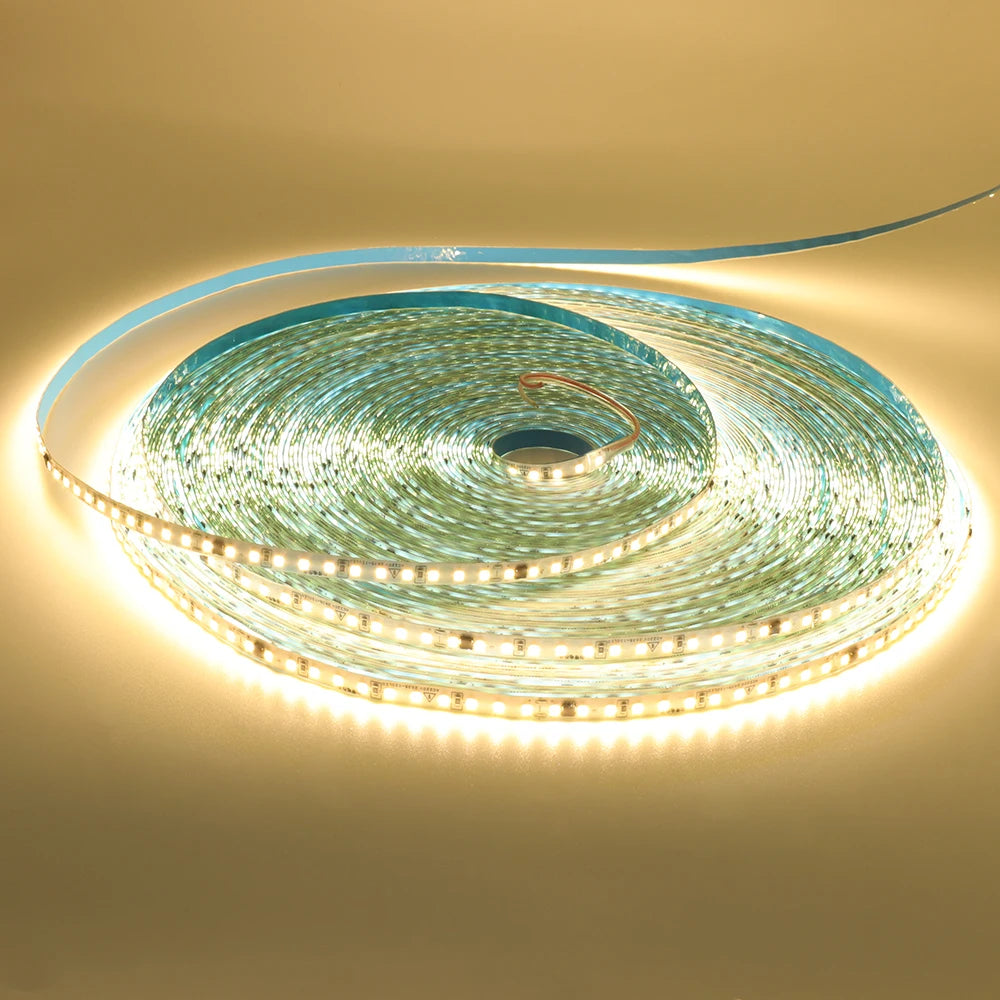 10M 20M 50M 220V LED Strip Light No Need Driver for Home 2835 120LEDs/M High Bright Flexible Light IP44 Waterproof Adhesive Tape