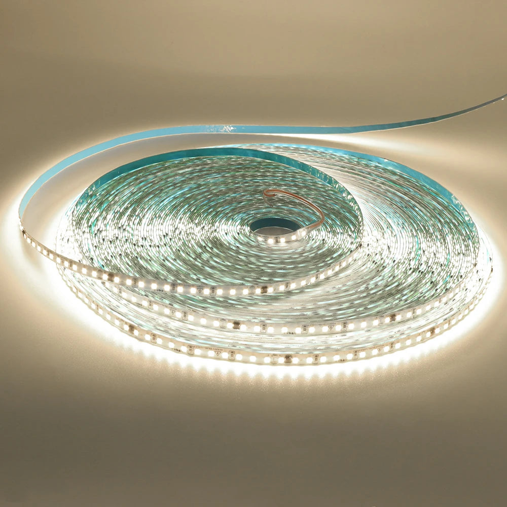 10M 20M 50M 220V LED Strip Light No Need Driver for Home 2835 120LEDs/M High Bright Flexible Light IP44 Waterproof Adhesive Tape