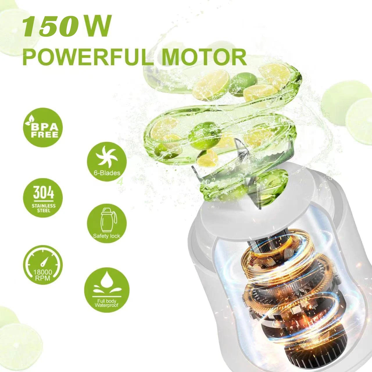 New Portable Blender 600ML Electric Juicer Fruit Mixers 4000mAh USB Rechargeable Smoothie Mini Blender Personal Juicer colorf