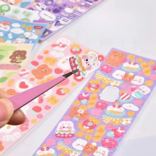 Cute Stickers Kawaii Cartoon Laser Sticker for Kid Sticker Plate DIY Decorative Material Scrapbooking Home Decorative