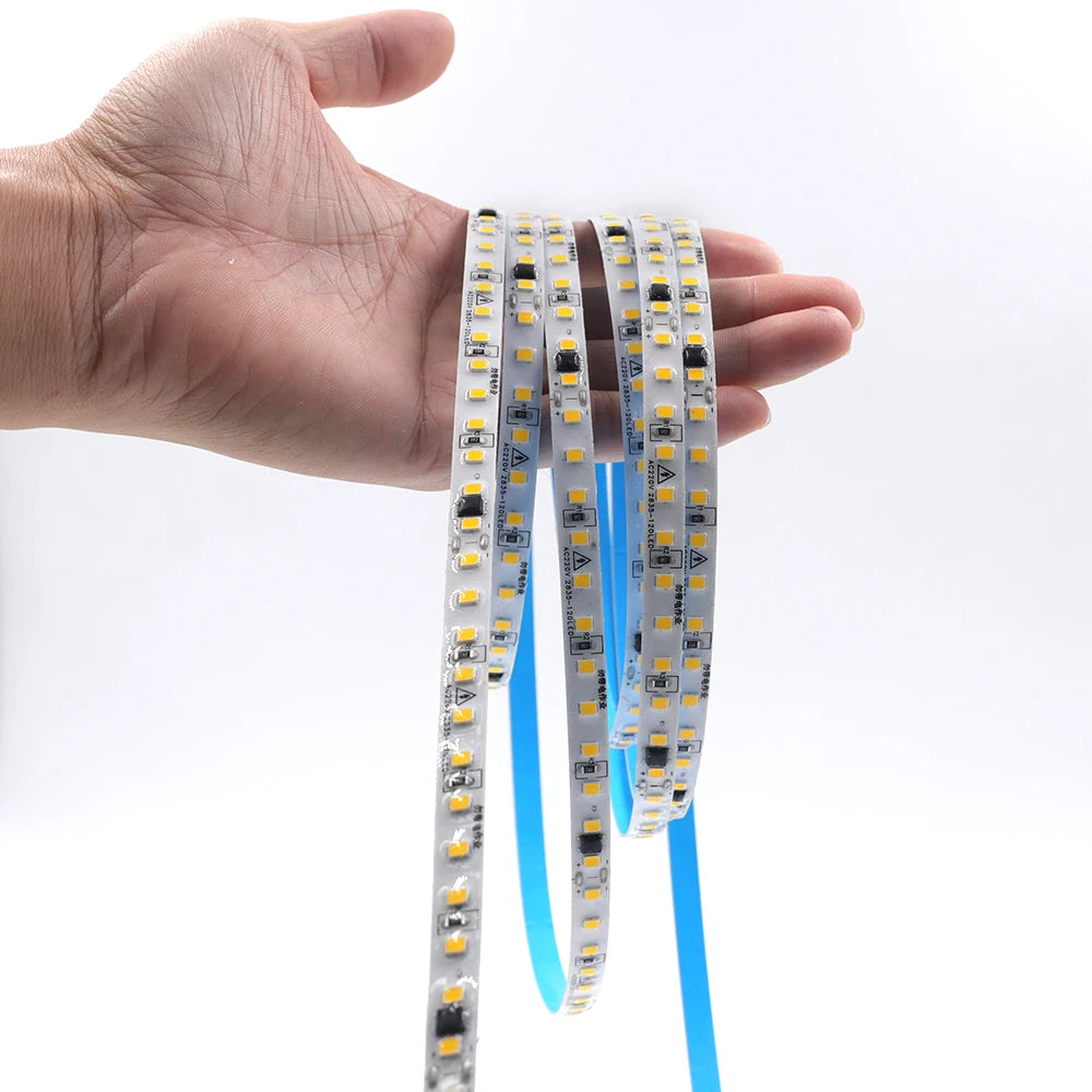 10M 20M 50M 220V LED Strip Light No Need Driver for Home 2835 120LEDs/M High Bright Flexible Light IP44 Waterproof Adhesive Tape