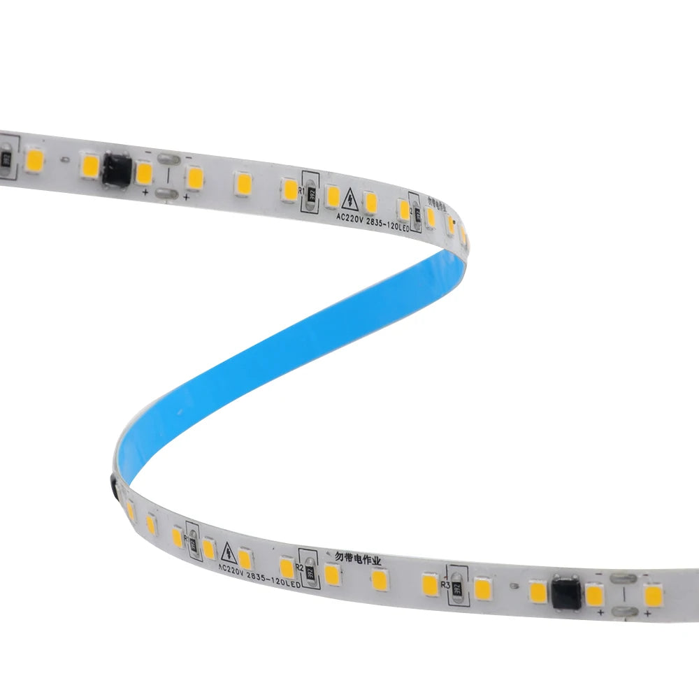 10M 20M 50M 220V LED Strip Light No Need Driver for Home 2835 120LEDs/M High Bright Flexible Light IP44 Waterproof Adhesive Tape